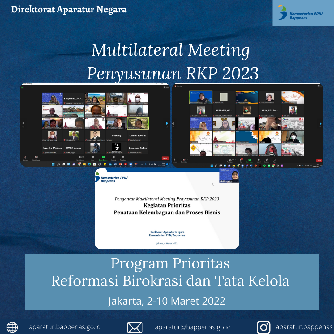 Multilateral Meeting Penyusunan RKP 2023  Pembahasan Kegiatan Prioritas pada Program Prioritas  Reformasi Birokrasi dan Tata Kelola